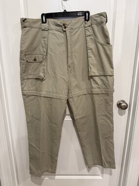 Cabela’s Mens Convertible Outdoor Cargo Pants Shorts Color Beige Sz 42 Regular
